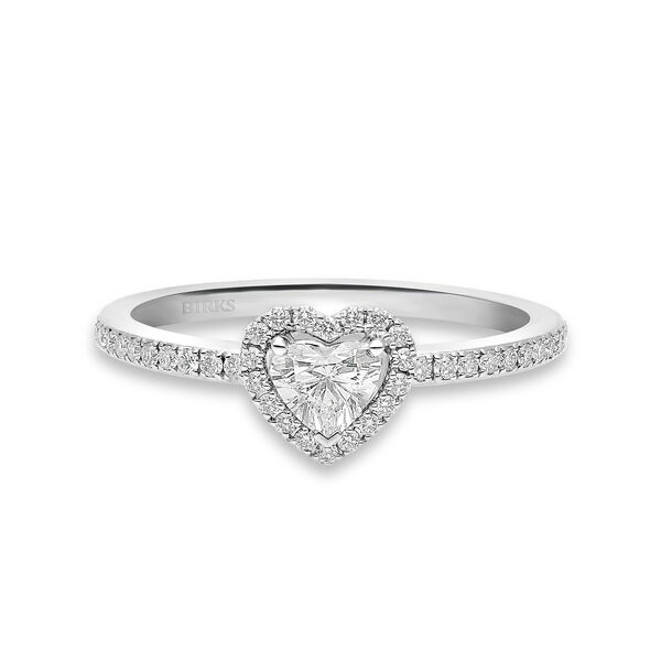 White Gold and Diamond Heart Shape Ring